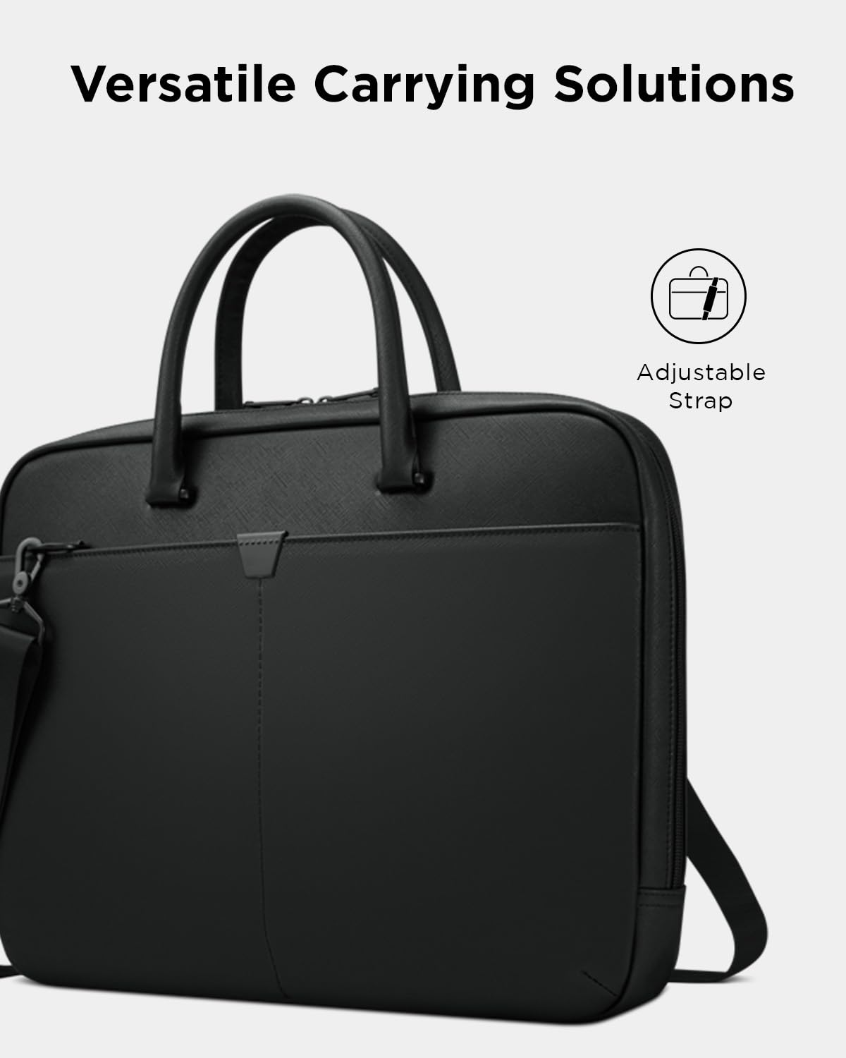 Lenovo 15.6-inch Laptop Bag (T200) - Water Resistant Leather Messenger Bag with Padded Device Compartment – Multi Compartment Professional Handbag with Shoulder Strap for Travel & Business - Image 3