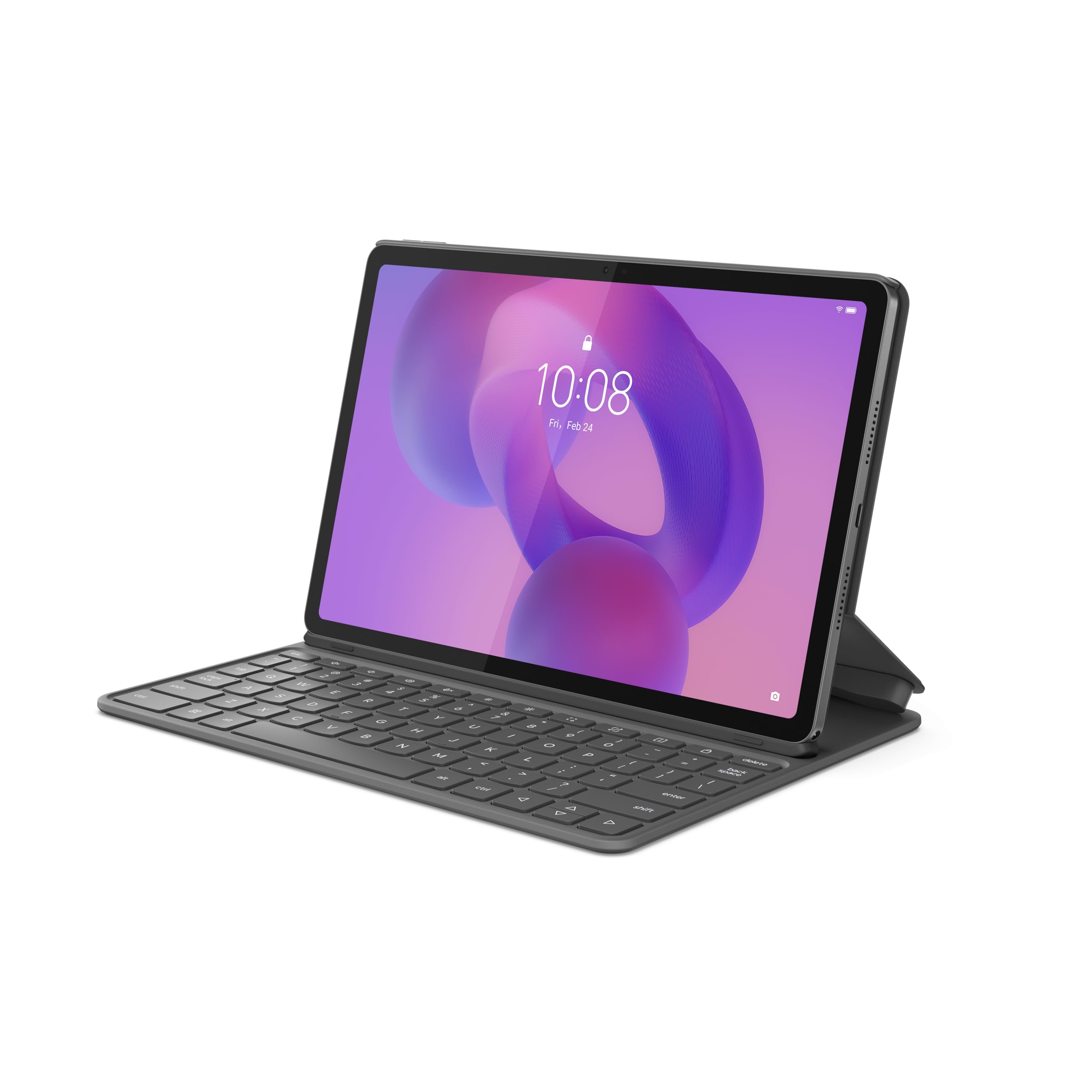 Lenovo Folio Keyboard for Idea Tab, Protective Tablet Keyboard Case with Built in Stand & Pen Holder, Pogo Pin Connection, PU Leather Cover, Luna Grey - Image 5