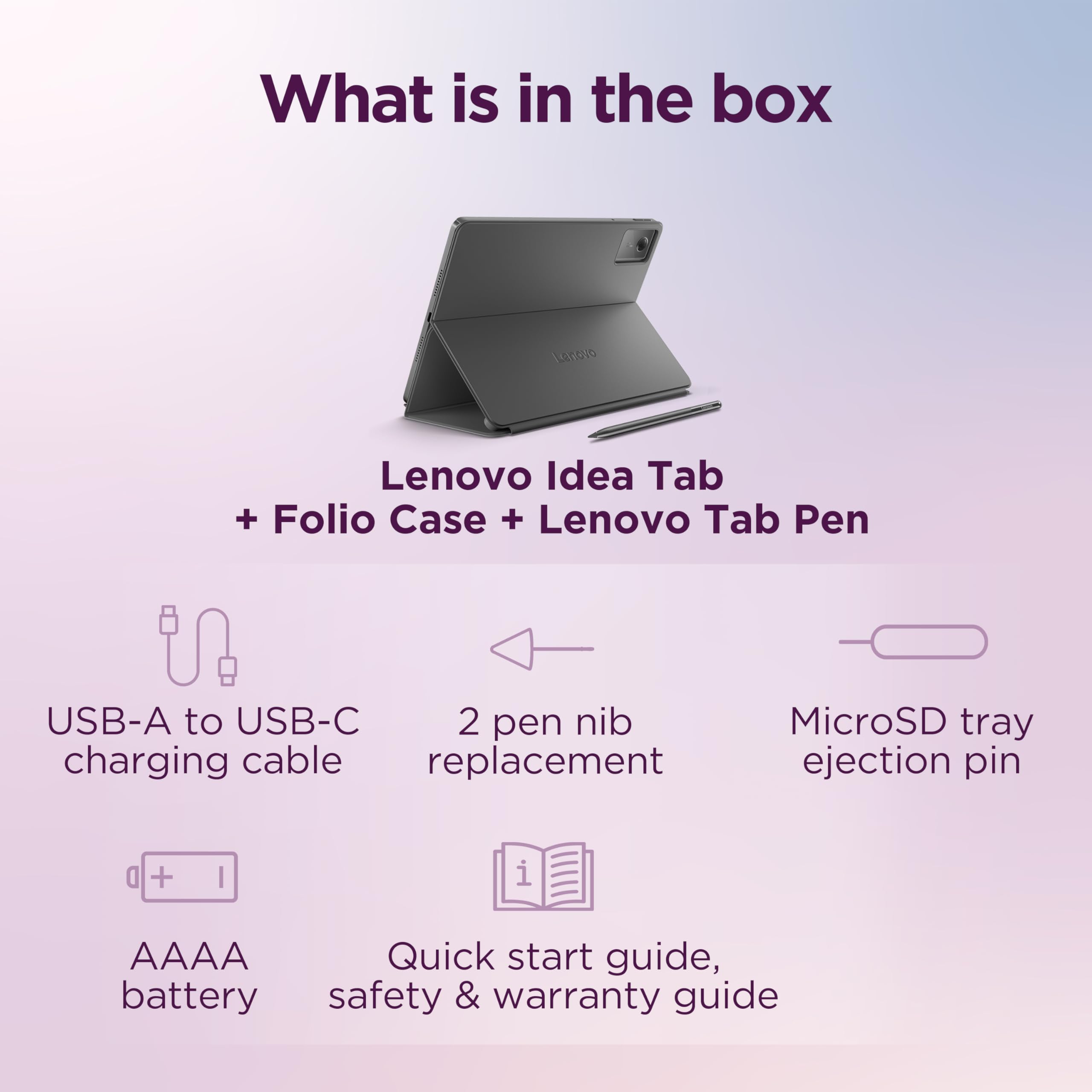 Lenovo Idea Tab - College Tablet - 11″ 2.5K IPS Touchscreen Display - 90Hz - MediaTek Dimensity 6300-8 GB Memory - 256 GB Storage - Integrated Arm Mali-G57 MC2 - Tab Pen and Folio Case - Image 9