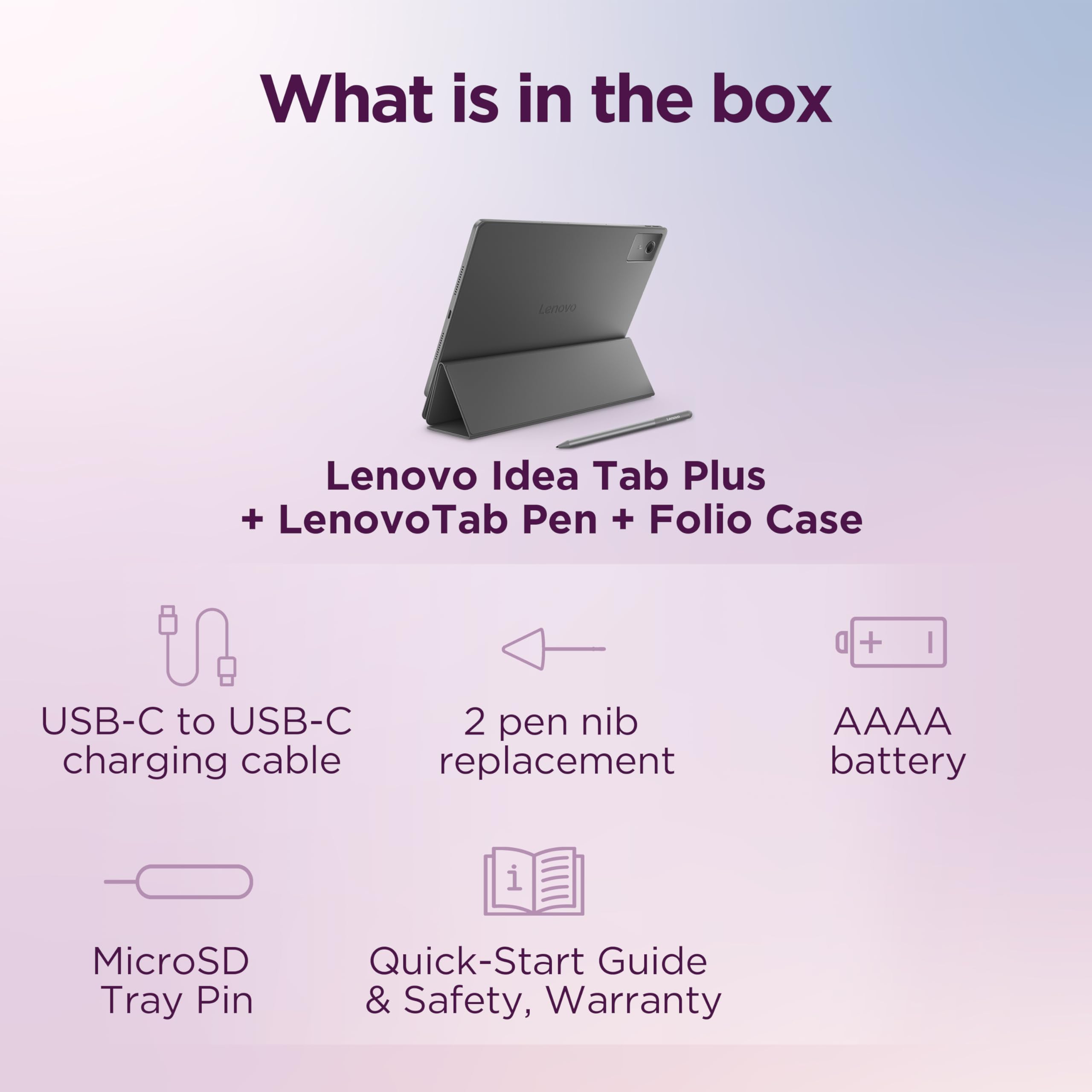 Lenovo Idea Tab Plus - Lightweight Tablet - 12.1″ 2.5K IPS Touchscreen Display - 90Hz - MediaTek Dimensity 6400-8GB Memory - 128GB Storage - Integrated Arm Mali-G57 MC2 - Lenovo Tab Pen & Folio Case - Image 6