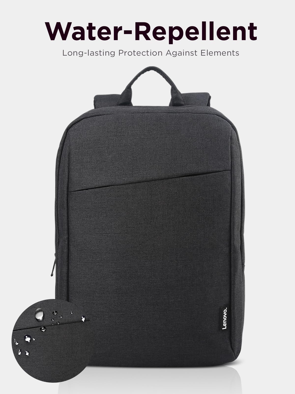 Lenovo Laptop Backpack B210, 15.6-Inch Laptop/Tablet, Durable, Water-Repellent, Lightweight, Clean Design, Sleek for Travel, Business Casual or College, GX40Q17225, Black - Image 5