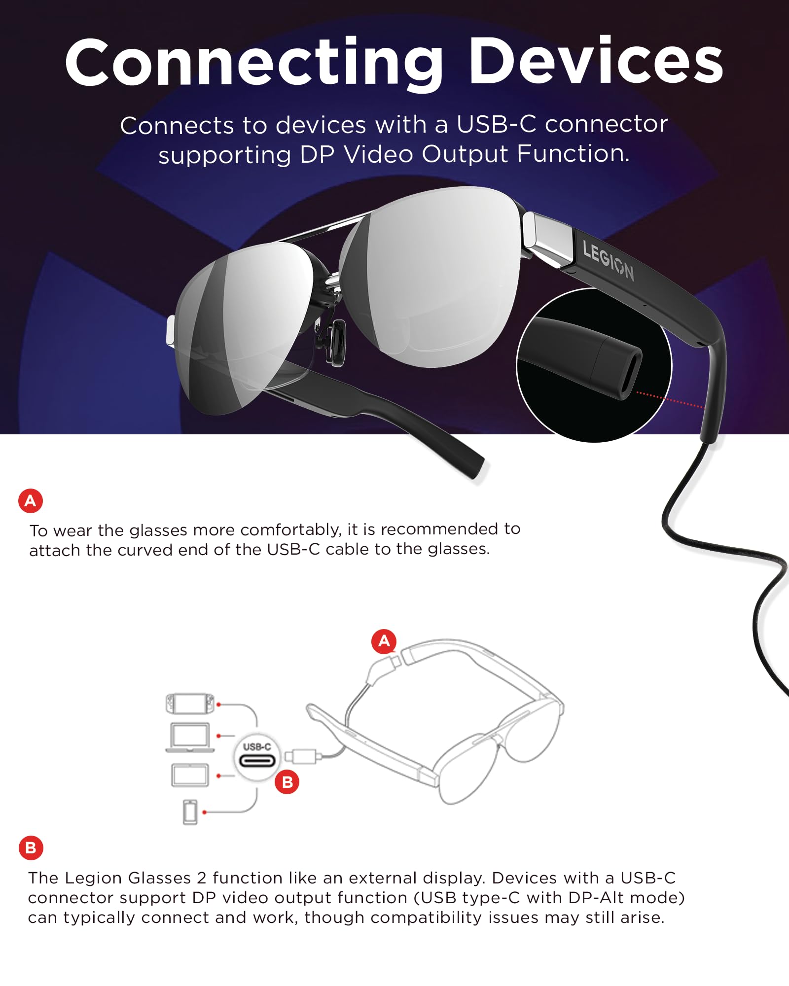 Lenovo Legion Glasses Gen 2 - Micro-OLED Personal Wearable Monitor for Gaming & Movies, FHD 120Hz Plug-and-Play Display for Lenovo Legion Go & USB-C Devices, High-Fidelity Audio & Privacy - Image 9
