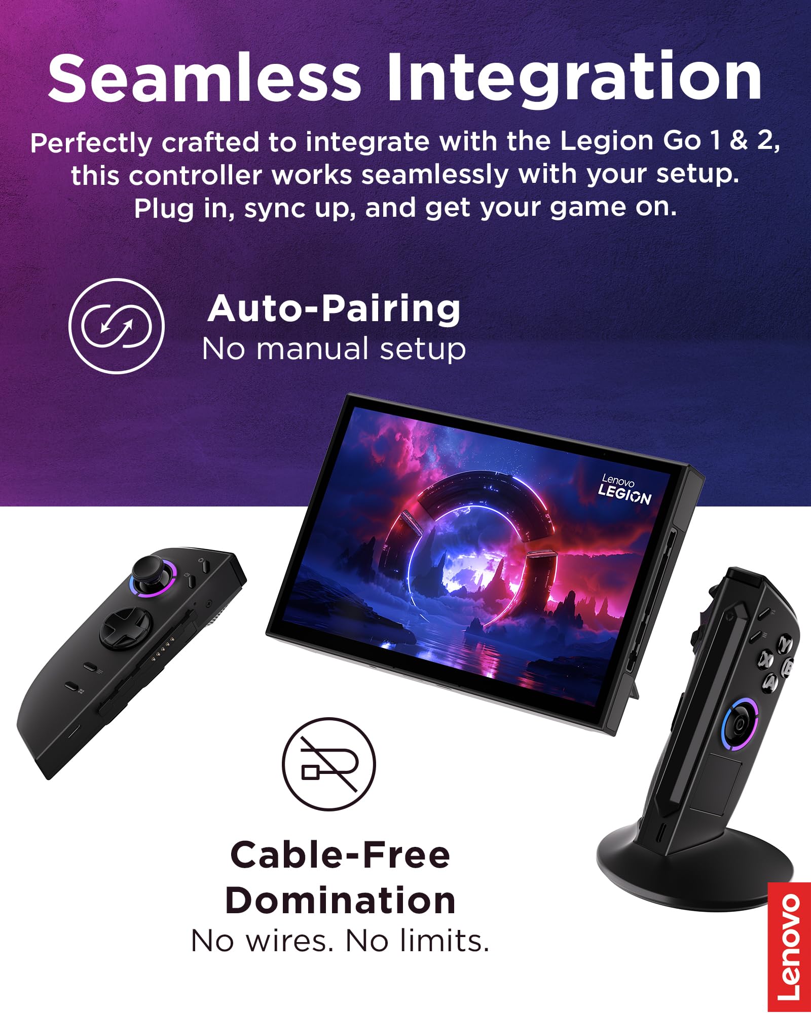 Lenovo Legion Go 2 Right Controller, Works with Legion Go 1 & 2, Hall Effect Joystick and Triggers, 10m Range, Black - Image 6