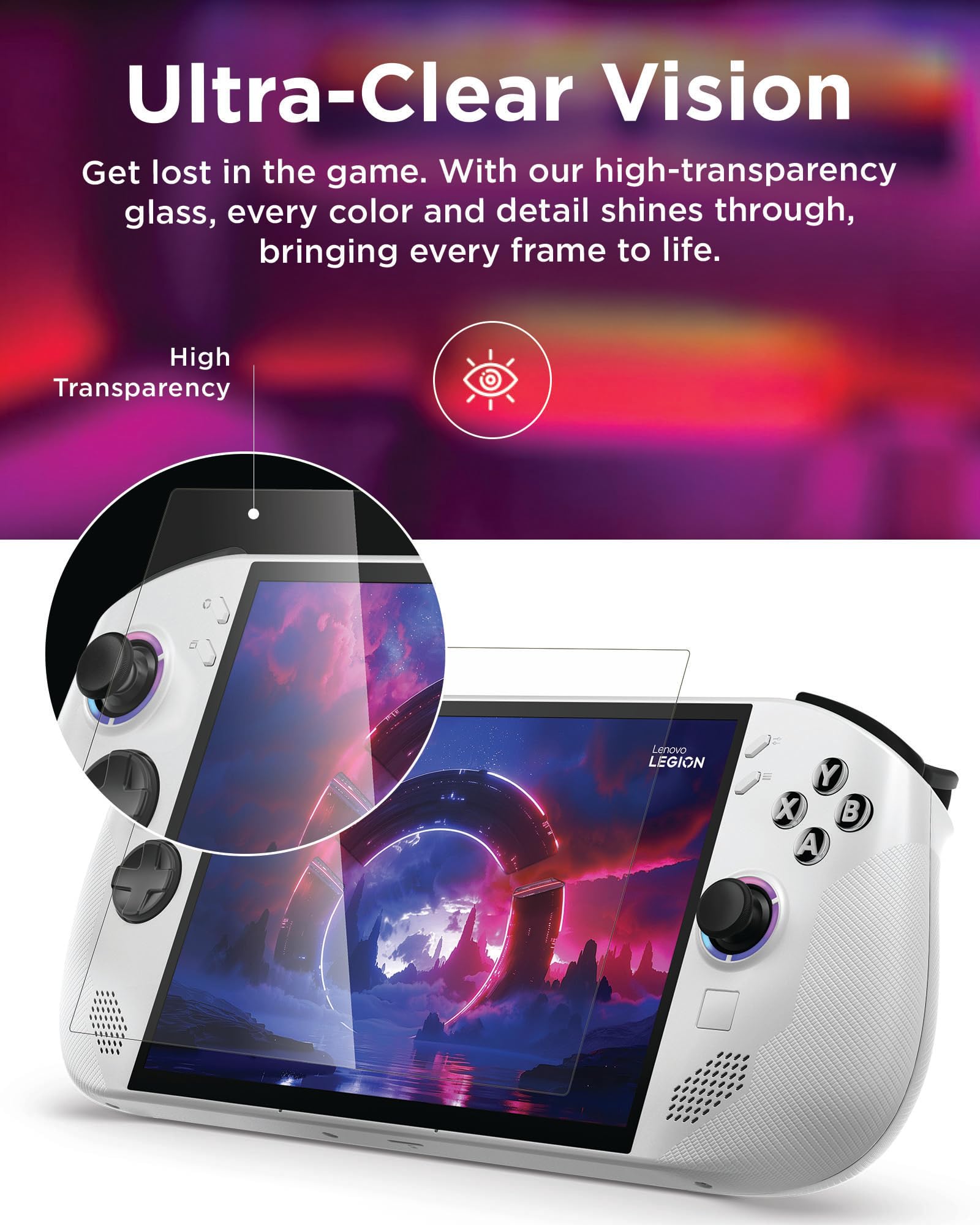 Lenovo Legion Go S Screen Protector, High-Transparency Glass, 9H Hardness, Protects Against Drops, Scratches & Scrapes, 0.45mm Thick, Ultimate Protection for Legion Go S Gaming Console Gamer - Image 4