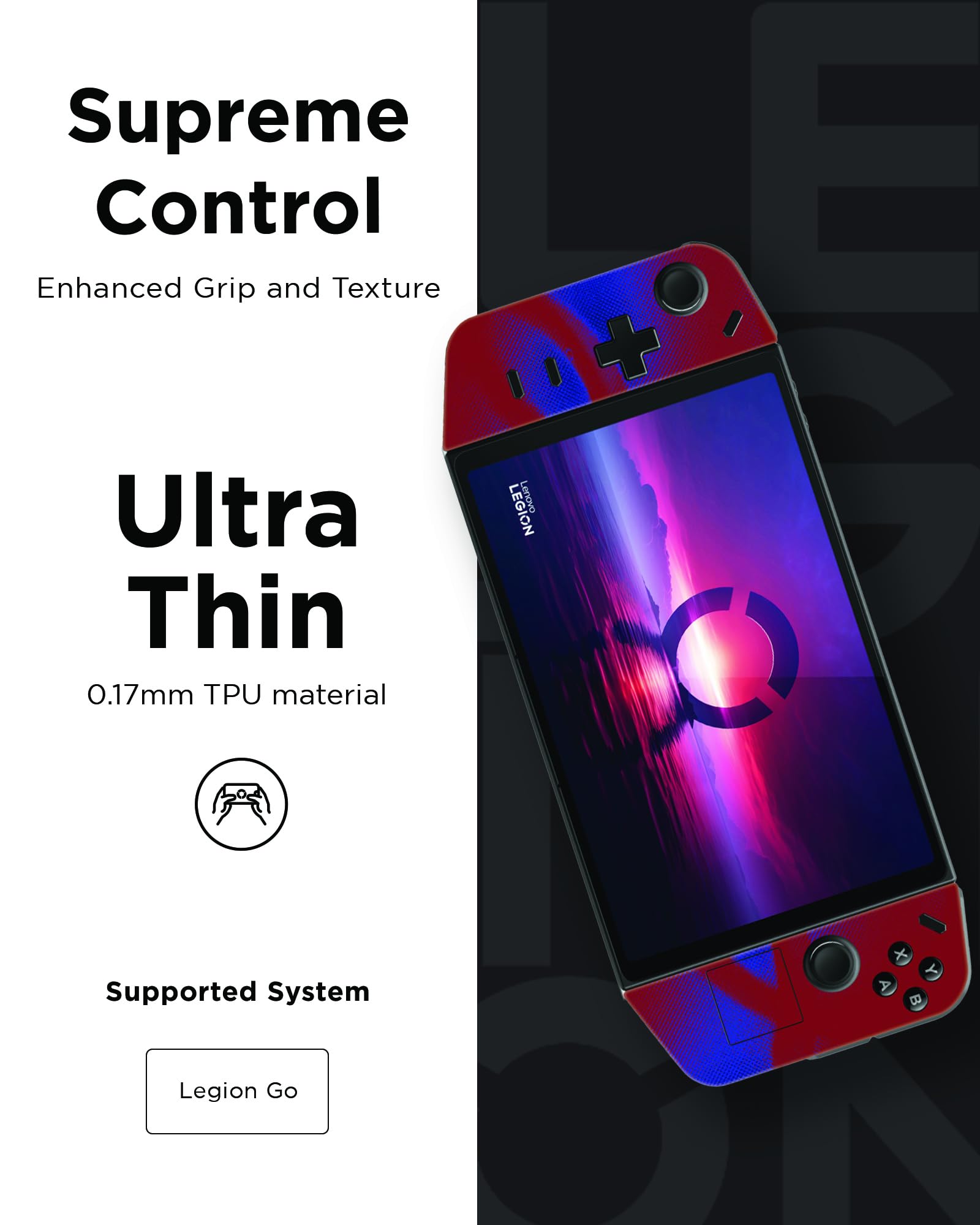 Lenovo Legion Go Skin - Added Protection & Design for Legion Go, Ultra-Thin 0.17mm TPU, Tool Kit Included for Installation - Legion Hero Pattern - Image 3