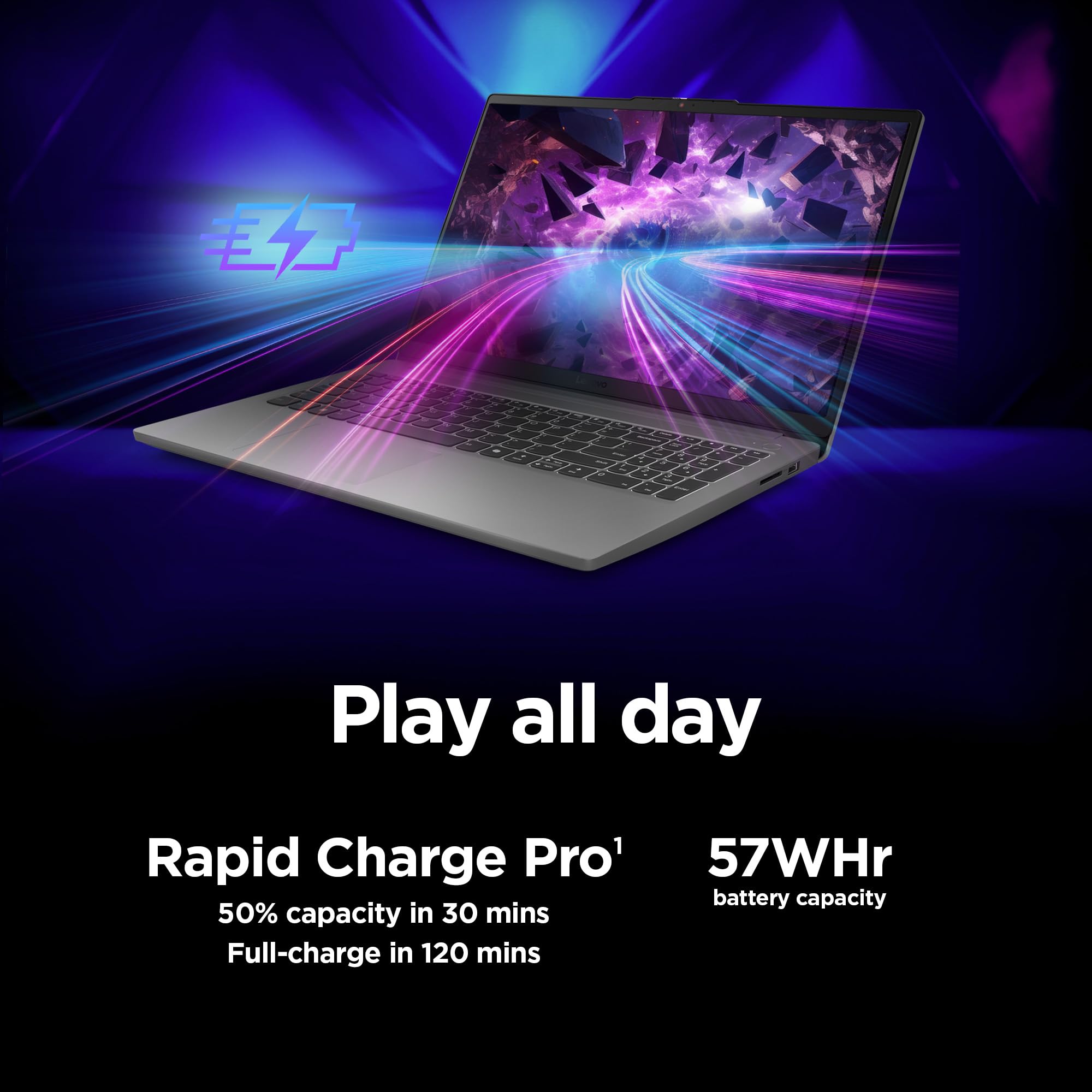 Lenovo LOQ Essential – AI-Powered Student Gaming Laptop - Intel® Core™i5-12450HX - 15.6" FHD IPS Display – 144Hz Refresh Rate – NVIDIA® GeForce RTX™ 4050 – 8GB Memory – 512GB SSD Storage – Luna Grey - Image 10