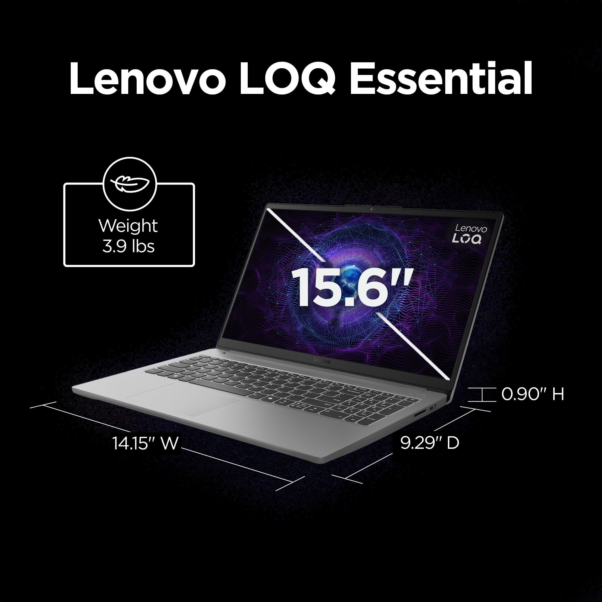 Lenovo LOQ Essential – AI-Powered Student Gaming Laptop - Intel® Core™i5-12450HX - 15.6" FHD IPS Display – 144Hz Refresh Rate – NVIDIA® GeForce RTX™ 4050 – 8GB Memory – 512GB SSD Storage – Luna Grey - Image 12