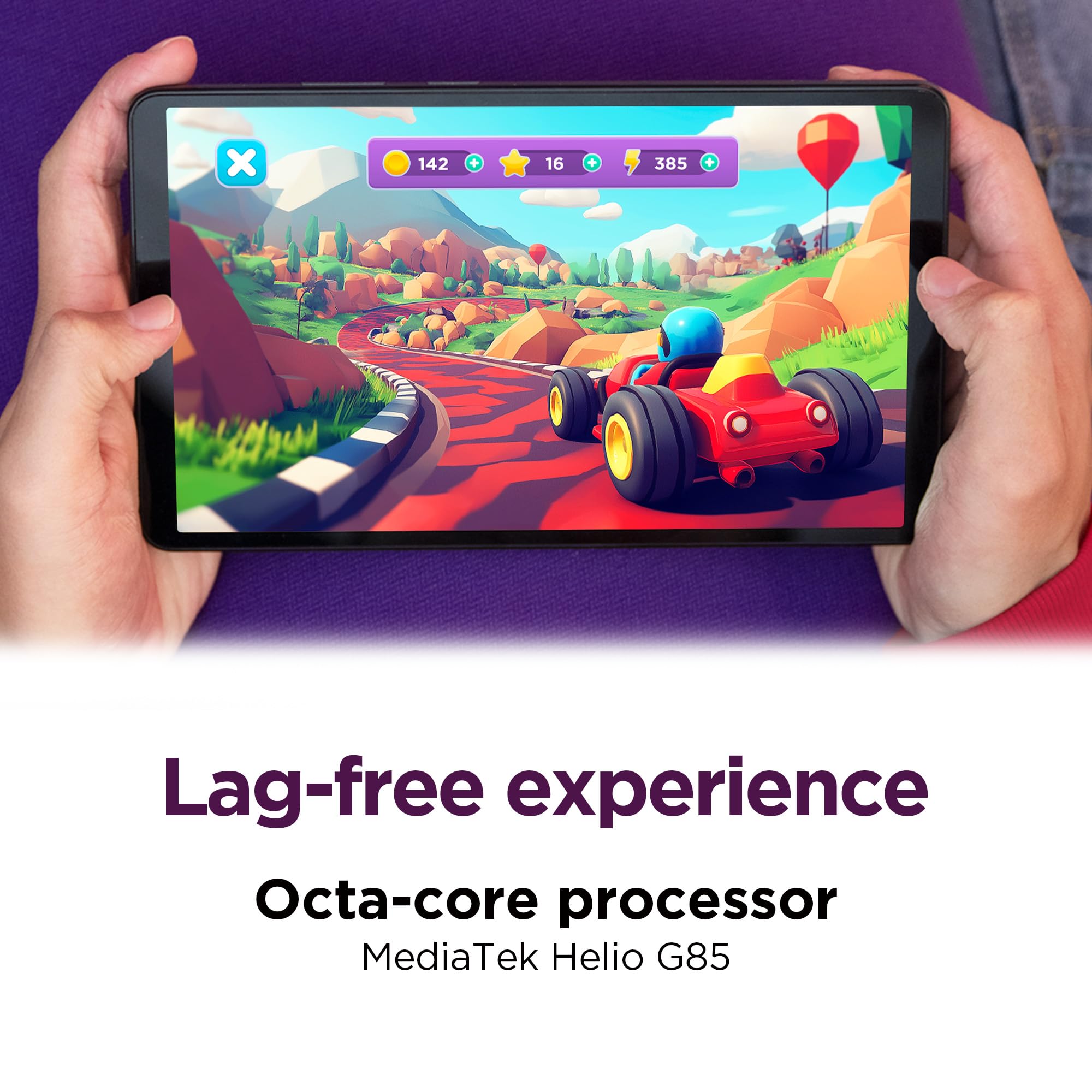 Lenovo Tab One - Lightweight Tablet - up to 12.5 Hours of YouTube Streaming - 8.7" HD Display - 4 GB Memory - 64 GB Storage - MediaTek Helio G85 - Includes Folio Case - Image 4