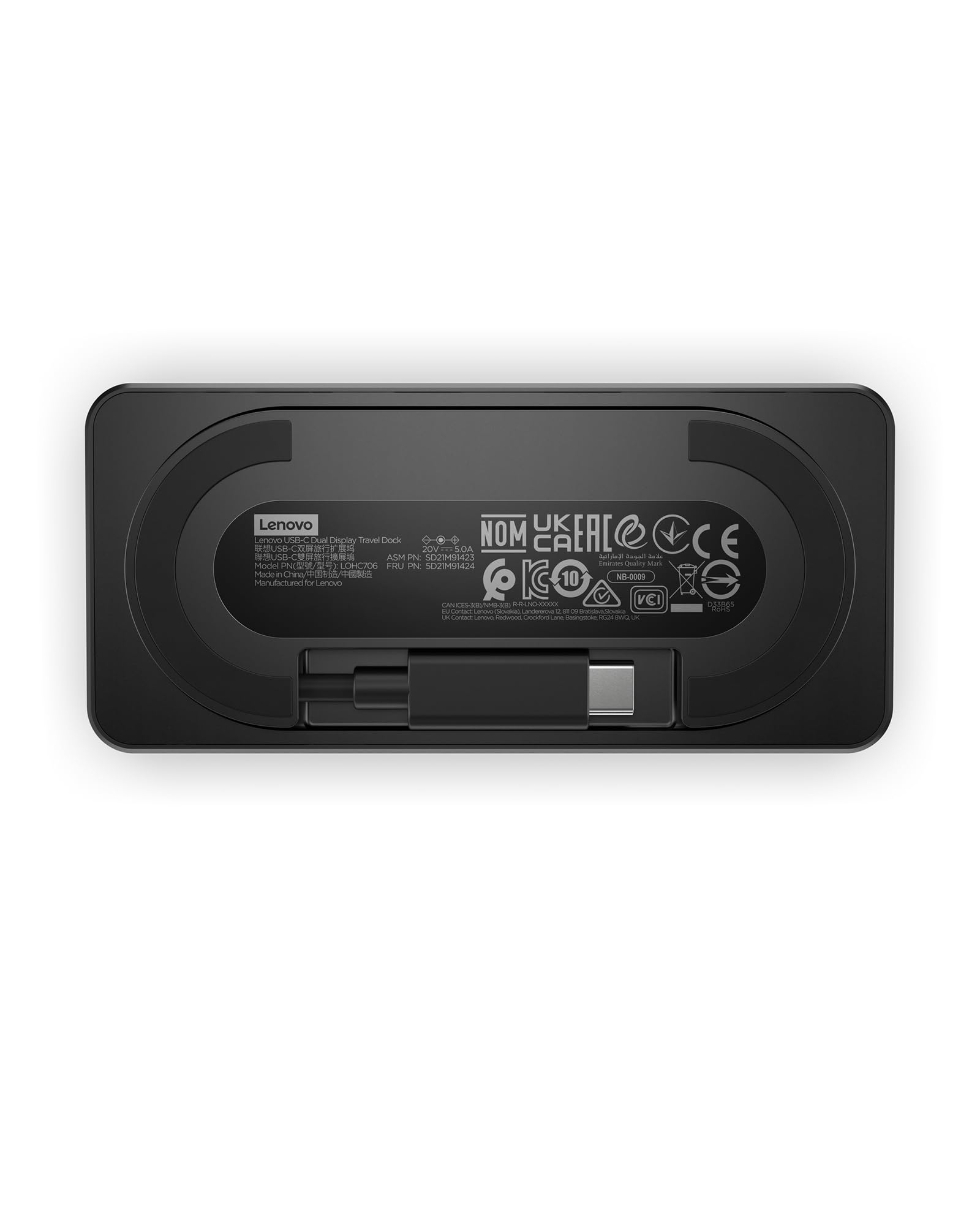 Lenovo USB-C Dual Display Travel Dock - 7 Ports, Integrated USB-C Cable, Universal Compatibility, Dual Displays at 4K - Black - Image 8