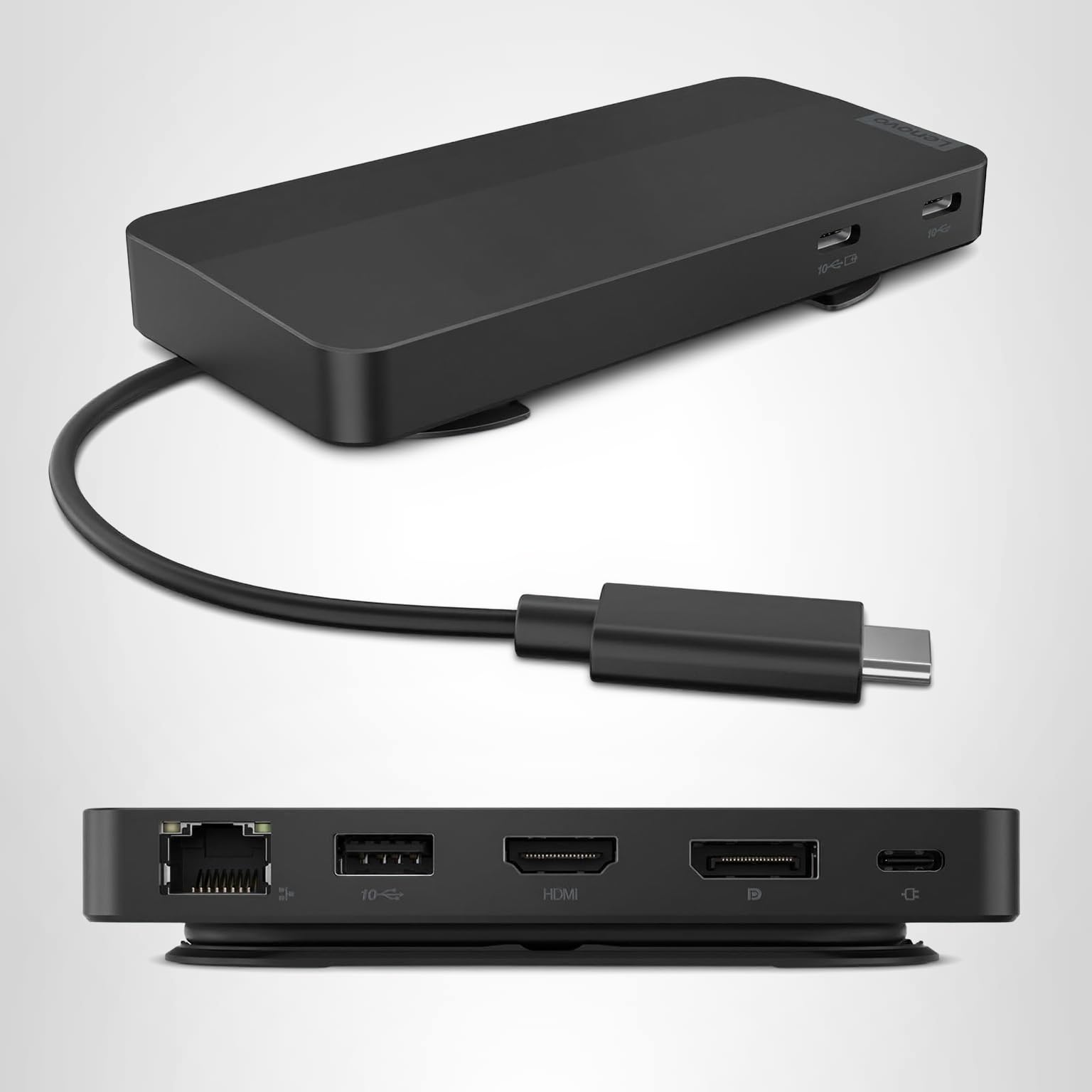 Lenovo USB-C Dual Display Travel Dock - 7 Ports, Integrated USB-C Cable, Universal Compatibility, Dual Displays at 4K - Black - Image 9